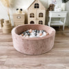 ronde ballenbak rond ballenbad dark beige bruin soft velvet velours moje