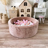 ronde ballenbak rond ballenbad dark beige bruin soft velvet velours moje