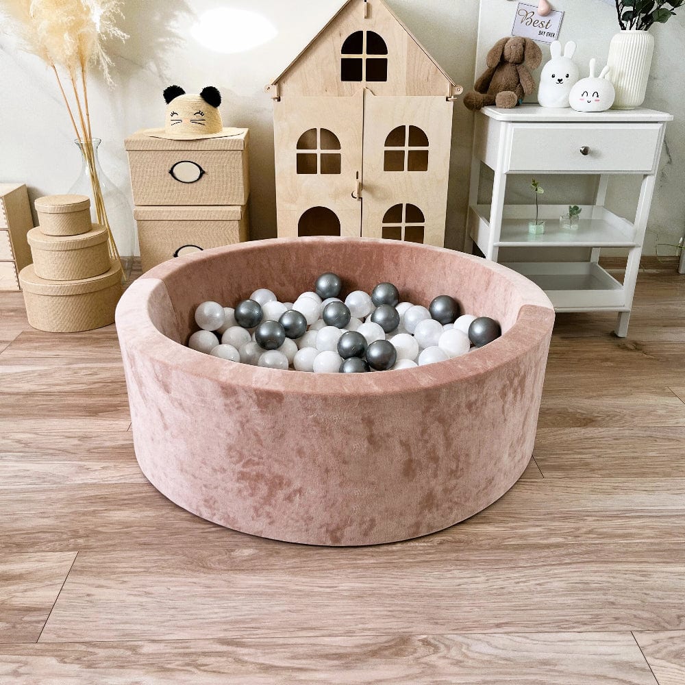 ronde ballenbak rond ballenbad dark beige bruin soft velvet velours moje