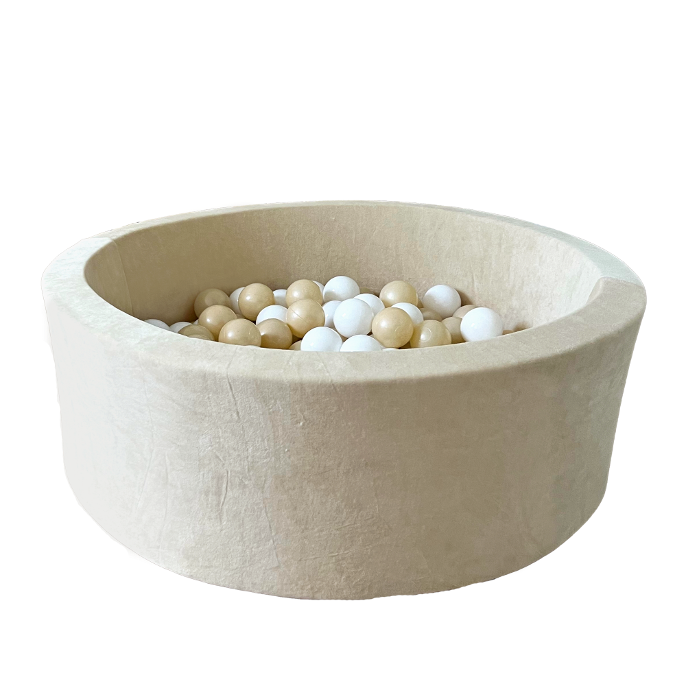 ballenbad ballenbak 30 cm hoog velvet beige ecru moje rond 