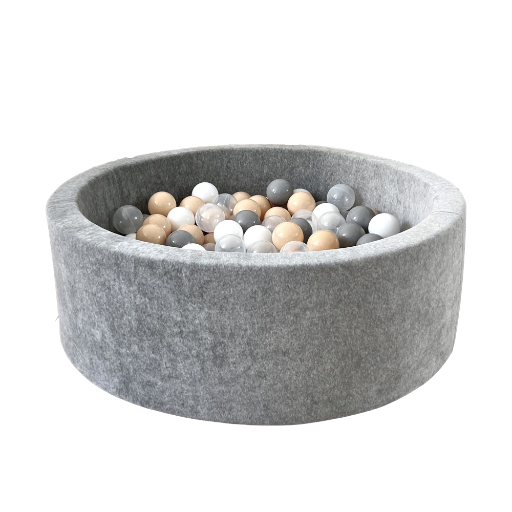 grijs grey ballenbad ballenbak moje rond velvet velours ballenbadje ballenbakje
