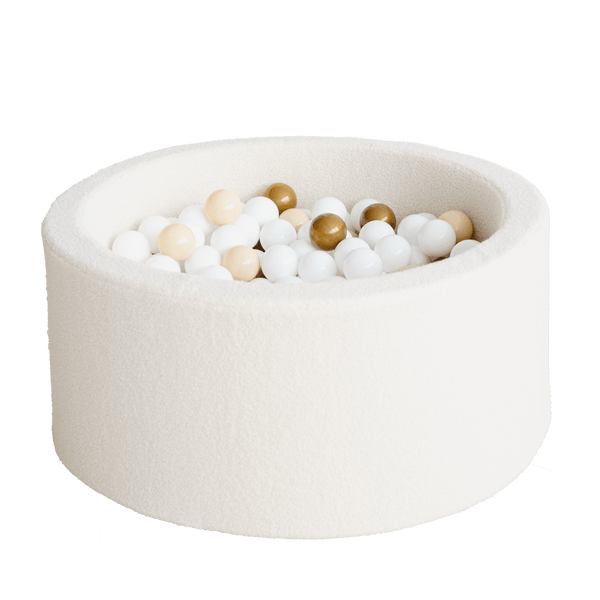 ballenbad ballenbak boucle cream ecru moje hoogte 40 cm rond
