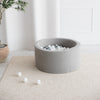 ballenbad ballenbak boucle grey grijs moje ballenbaden ballenbakken moje rond