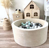 soft velvet beige ballenbad ballenbak moje ecru velours rond 40 cm hoog 