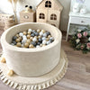 soft velvet beige ballenbad ballenbak moje ecru velours rond 40 cm hoog 