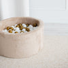 ballenbad ballenbak rond teddy beige bruin moje 40 cm hoog teddystof