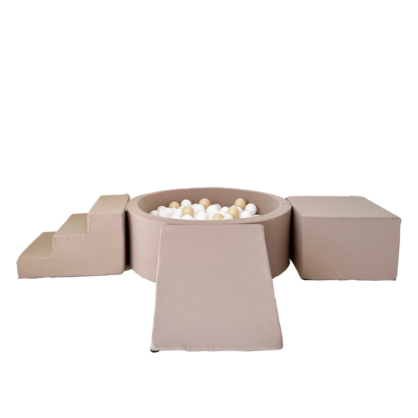 speelset playset katoen beige ballenbad ballenbak elementen foamblokken zachte blokken moje