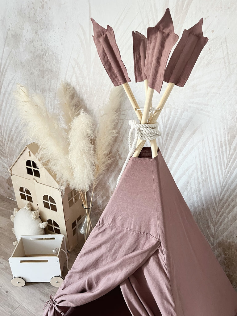 tipi tent linnen moje marsala donkerroze 