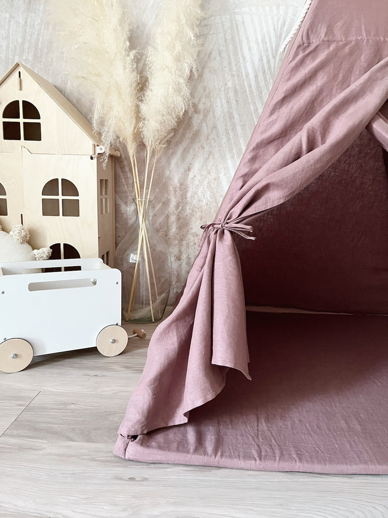 tipi tent linnen moje marsala donkerroze 
