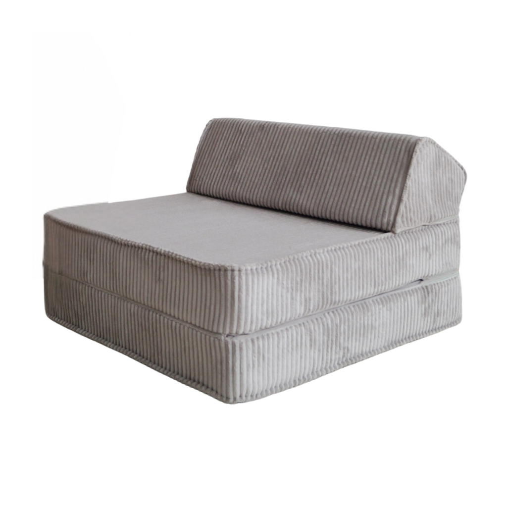 lounger slaapbank logeerbank zitbank kinderzitbank rib grijs grey moje speelbank