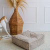 ottoman poof poef voetenbank vierkant rib moje dark beige bruin 