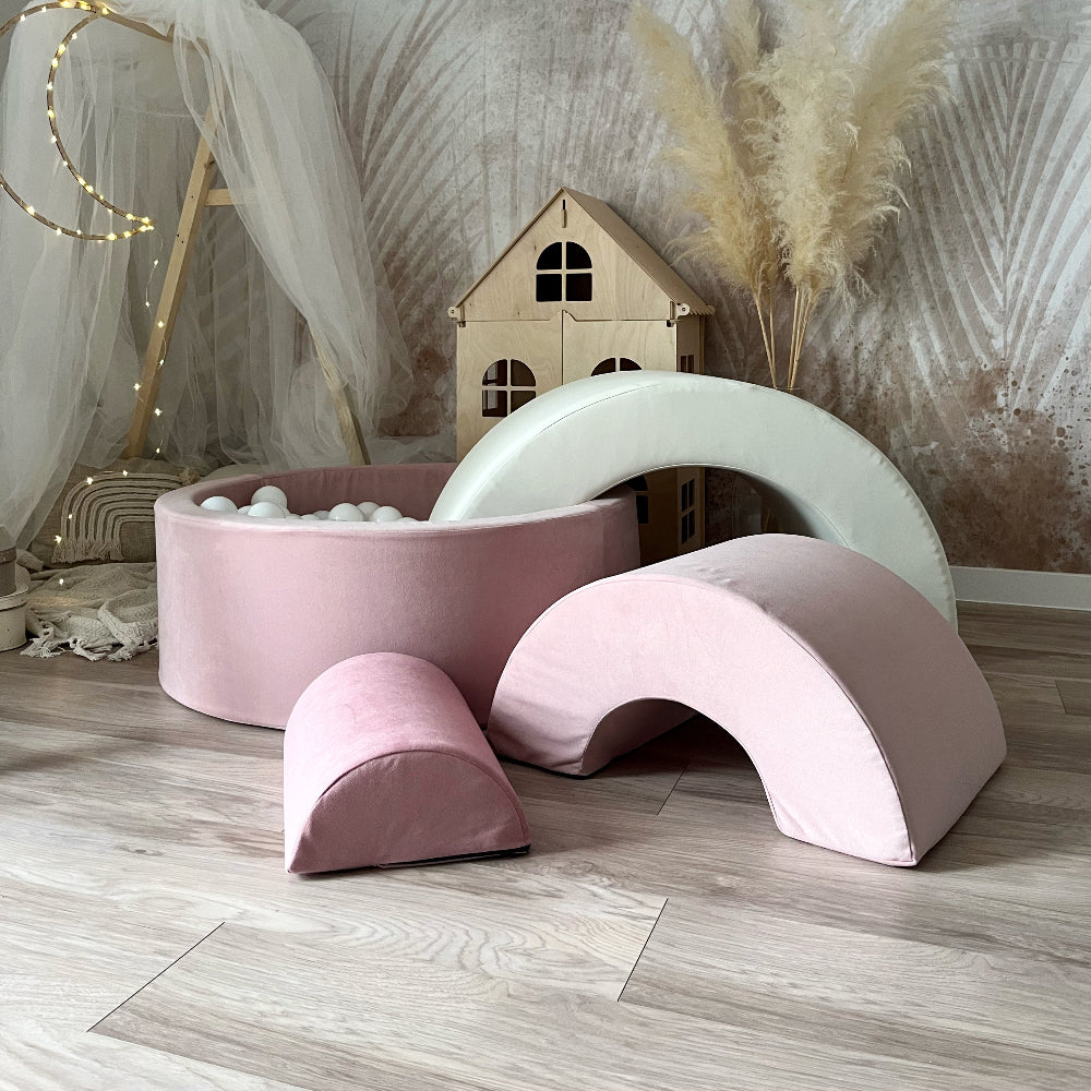 rainbow playset moje ballenbad ballenbak ballenbadballen ballenbakballen roze pink wit