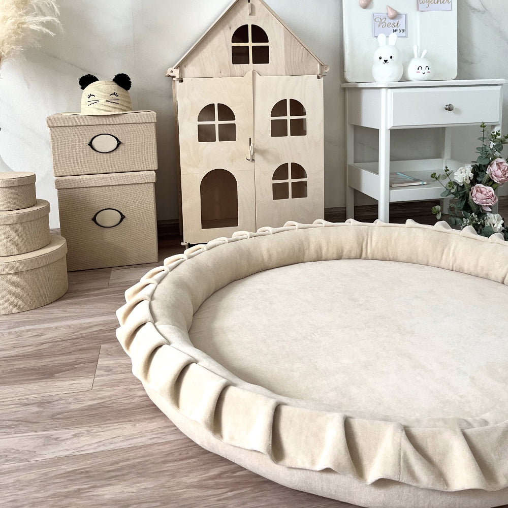 speelnest speelmat ronde speelmat babymat speelkleed moje beige ecru
