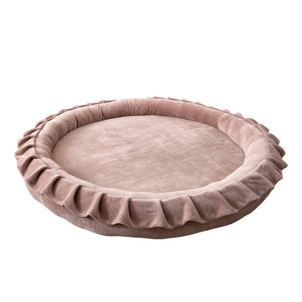 speelnest speelmat ronde speelmat babymat speelkleed moje bruin donkerbeige beige